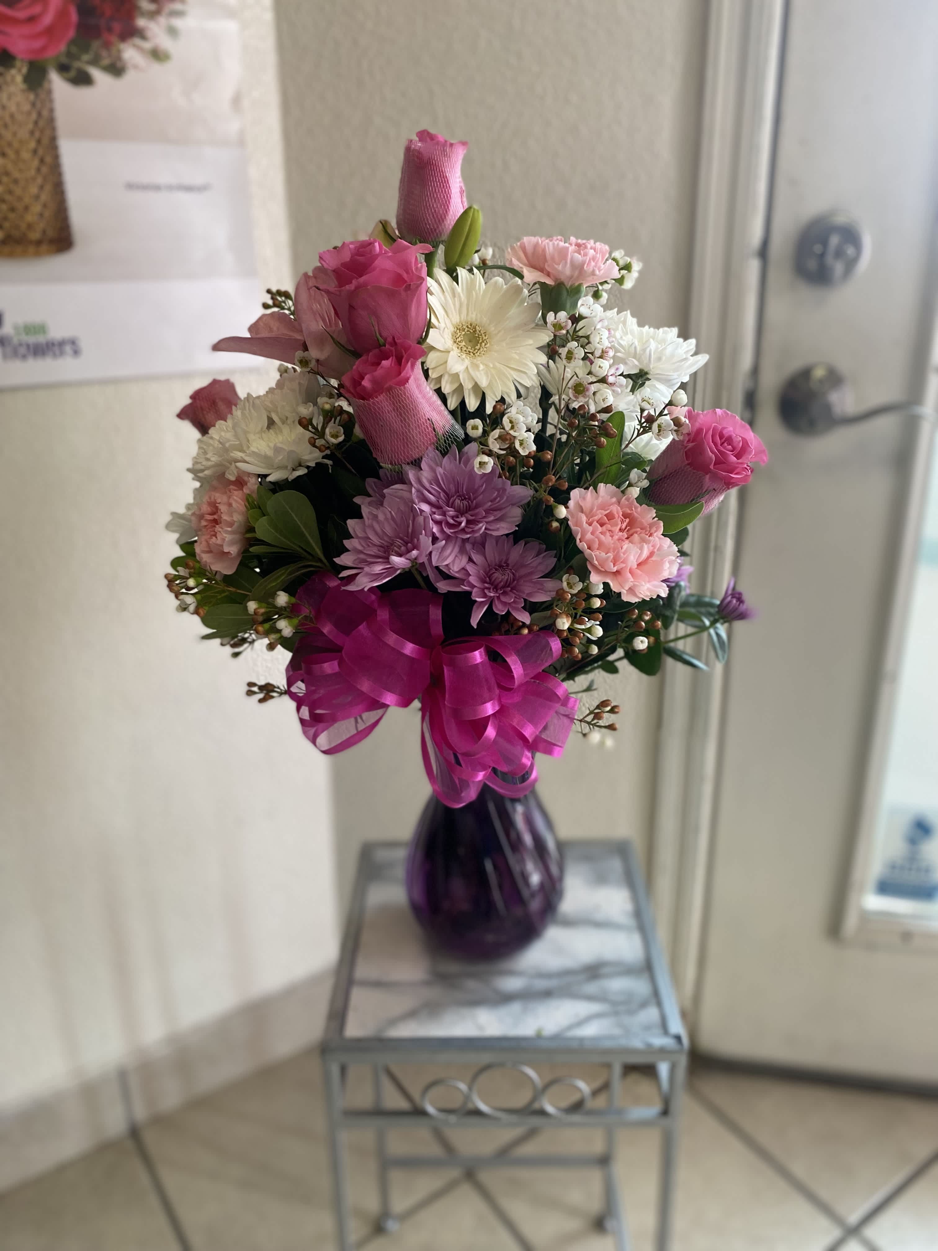 Always Beautiful  - A wonderful mixed of floral combinations arranged in a clear vase