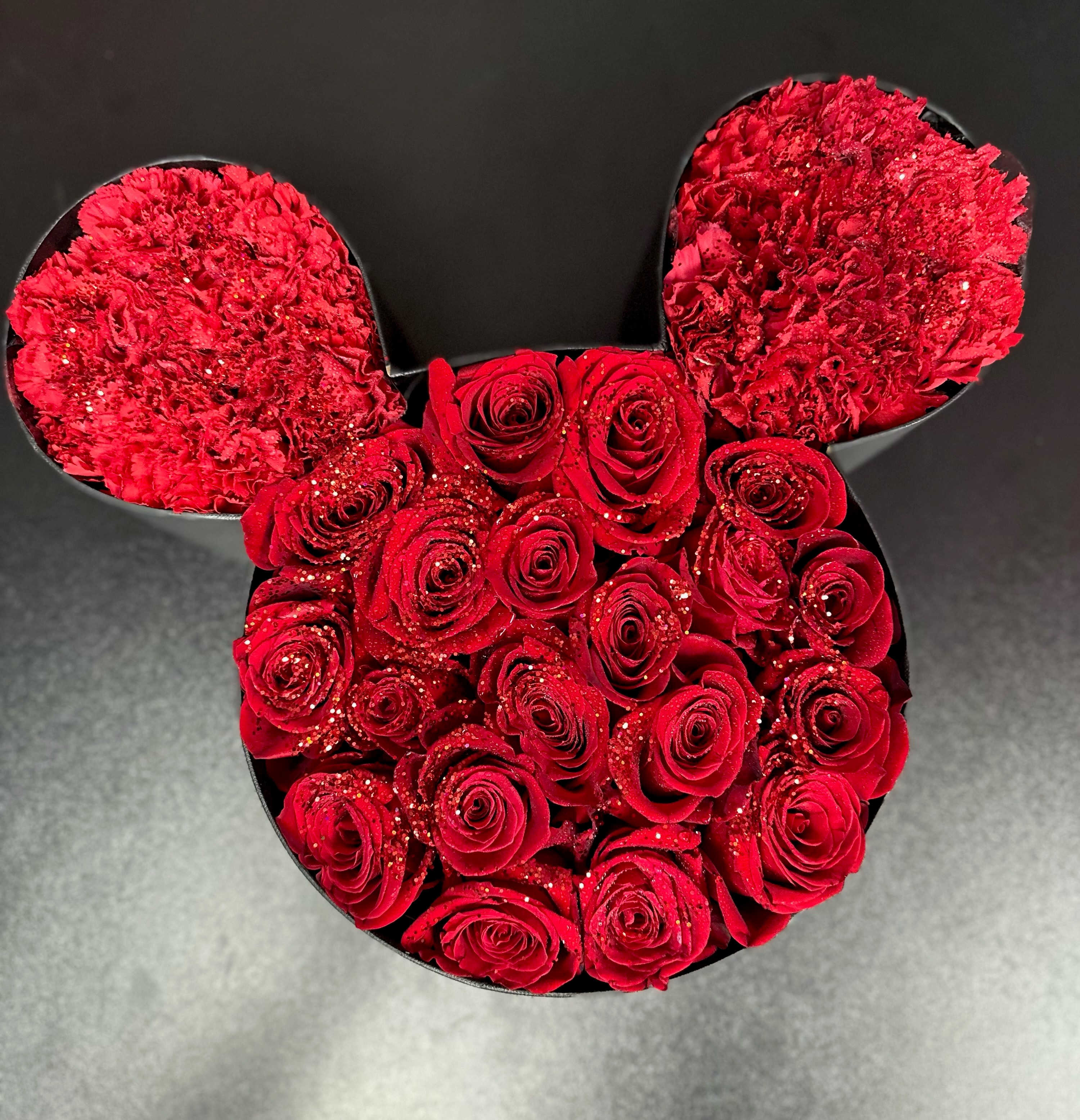Magical Mouse Blooms - For every Disney lover! Our Mickey gift box comes with 2 dozen roses and chocolates !