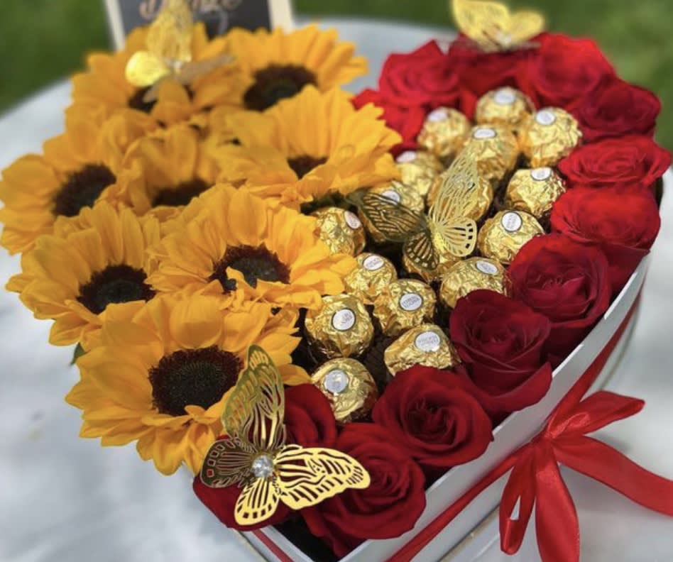 Sunflowers with Chocolates Sunflowers with Chocolates