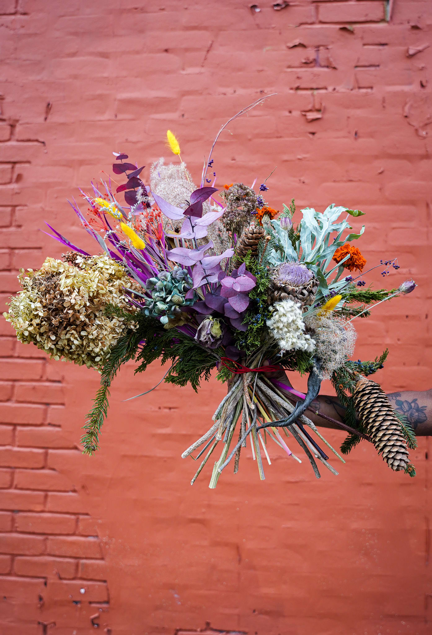 Lush &amp; Large - Dried Edition  - Gift this everlasting bouquet created using blooms dried in-house throughout the year at our shops and fresh seaonal greens. Each bouquet is unique and colors are limited but requests are welcomed.  