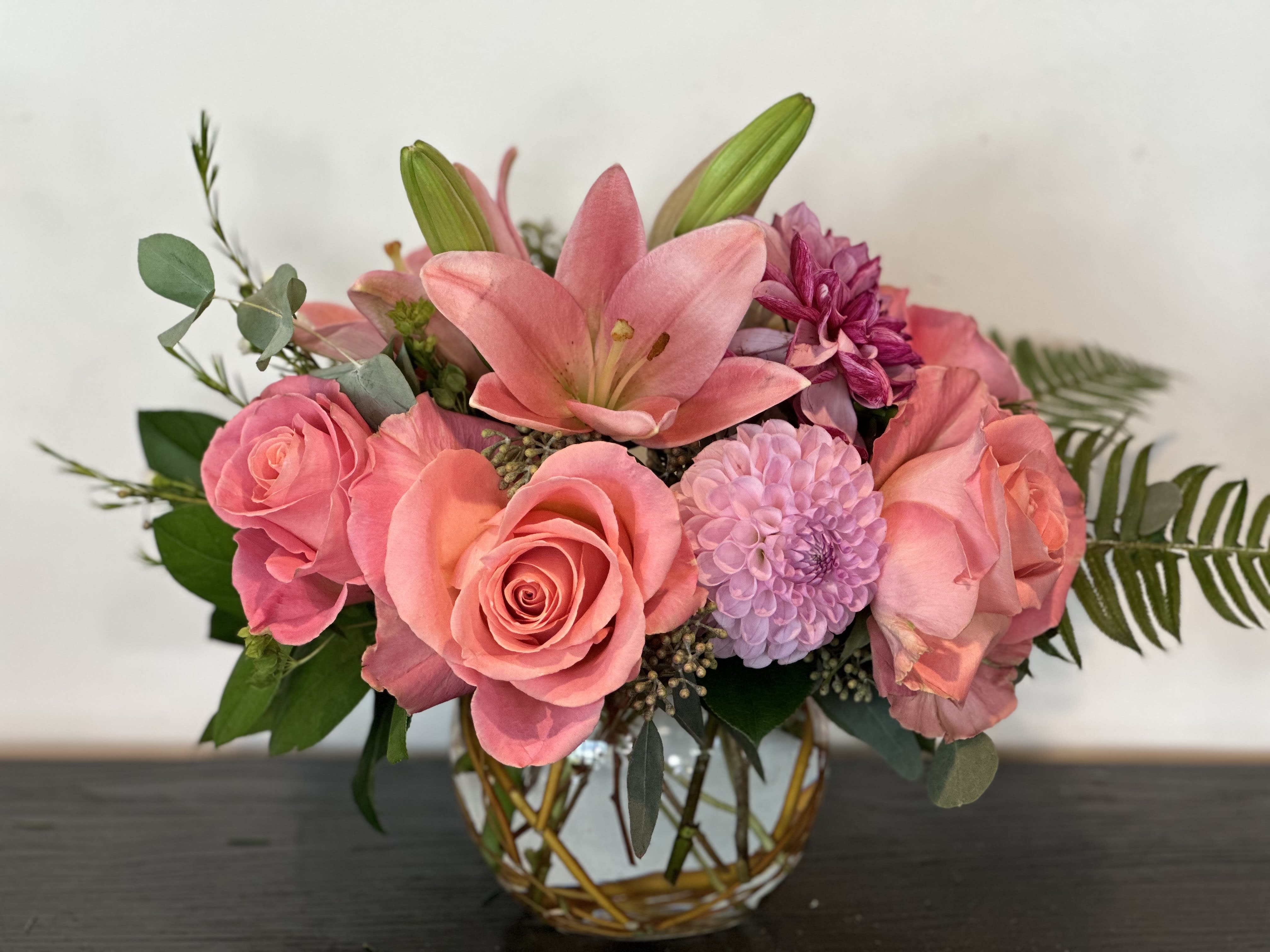 Pretty in Pinks - A lovely assortment of local flowers in shades of pink to brighten your day!