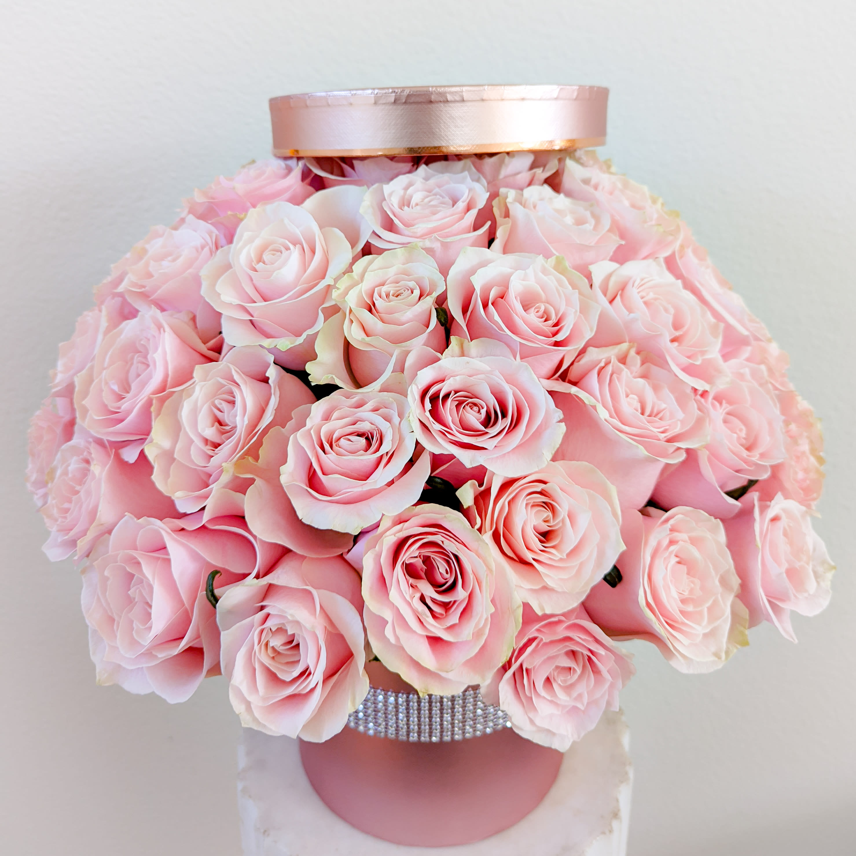 Pink blush flower gift bag sales