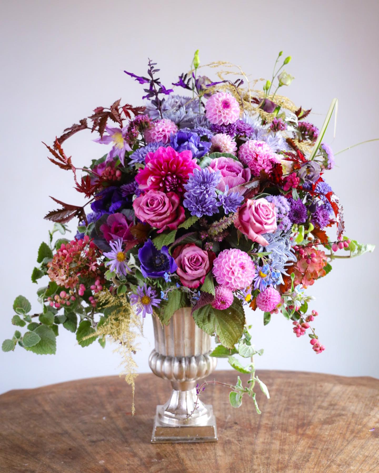The Autumn Blues Arrangement - The Autumn Blues arrangement. Loving these blue tones for fall Yes, they are all natural!! Give a true blue gift for yourself or your loved ones.  Custom, one of a kind floral arrangements by floral artist Stacy Leafsong.  Photos provide examples, and each arrangement &amp; vase is unique.  Arrangements will be delivered before 7pm, for specific delivery time please include in special instructions. On holidays, our busiest times, deliveries will be made by 7:30pm.
