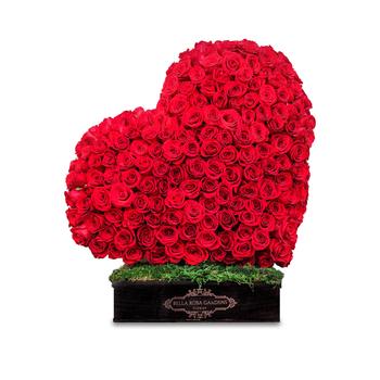 Giant 200 rose standing heart  - A wow arrangement! Giant 200-220 standing rose heart made for an extravagant occassion