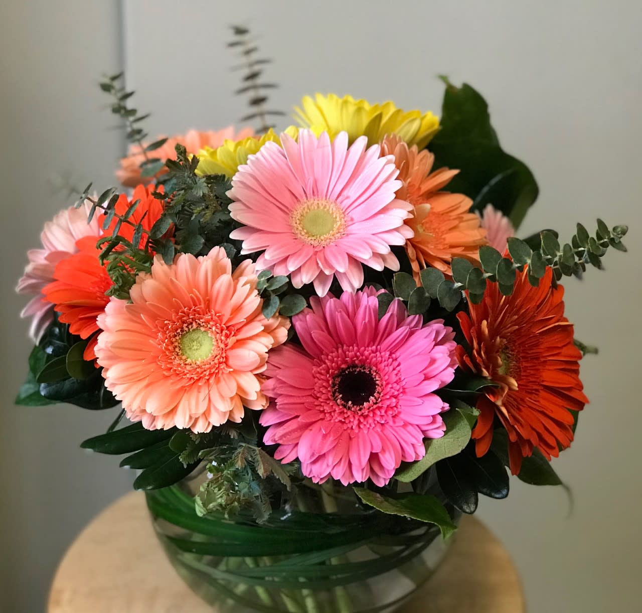 Gerbera Fun Bowl - An array of colorful Gerbera daisies, beautiful and perfect for any occasion!!