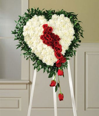 Broken white heart Broken white heart - White carnations