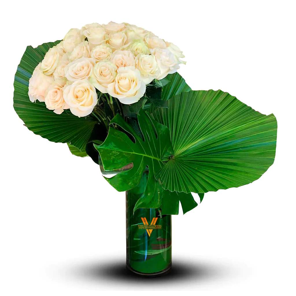 Mother Of Pearl - An array of immaculate white roses radiates pure elegance and tranquility, making it an ideal choice for events that call for sophistication and grace.