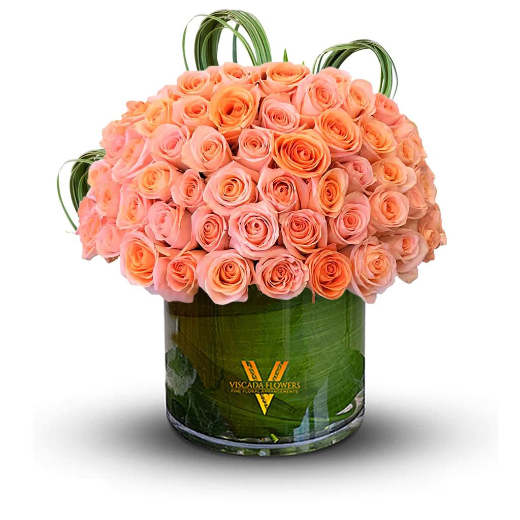 Just Peachy -  Embrace the warmth and charm of delicate peach roses in this stunning bouquet. It's a perfect choice for expressing your affection and admiration.