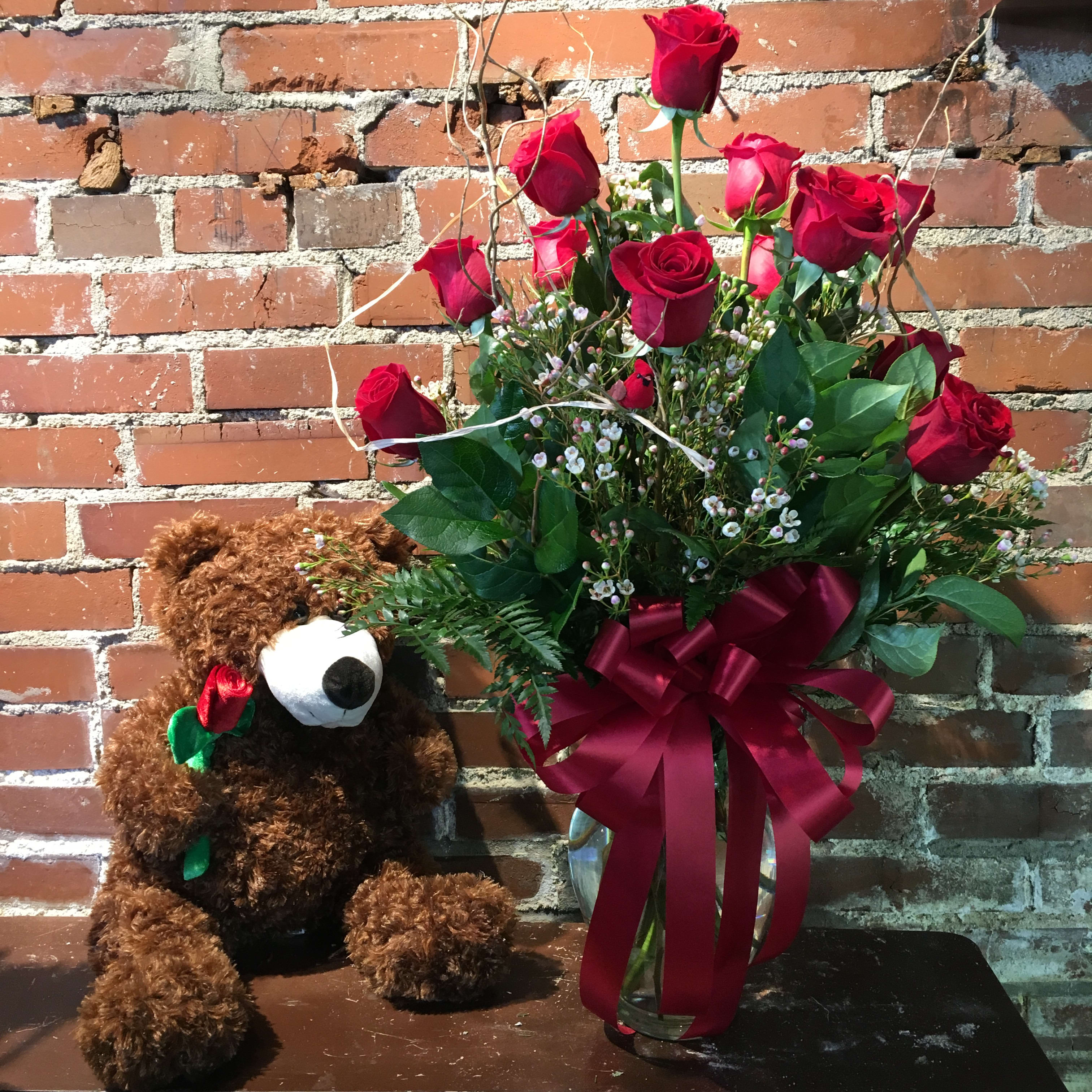 Valentines roses bear online