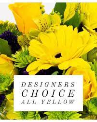 Designers Choice All Yellow Flowers Designers Choice All Yellow Flowers - Our designers will pick the freshest blooms in yellow and create a one of kind floral design in all yellow blooms.
