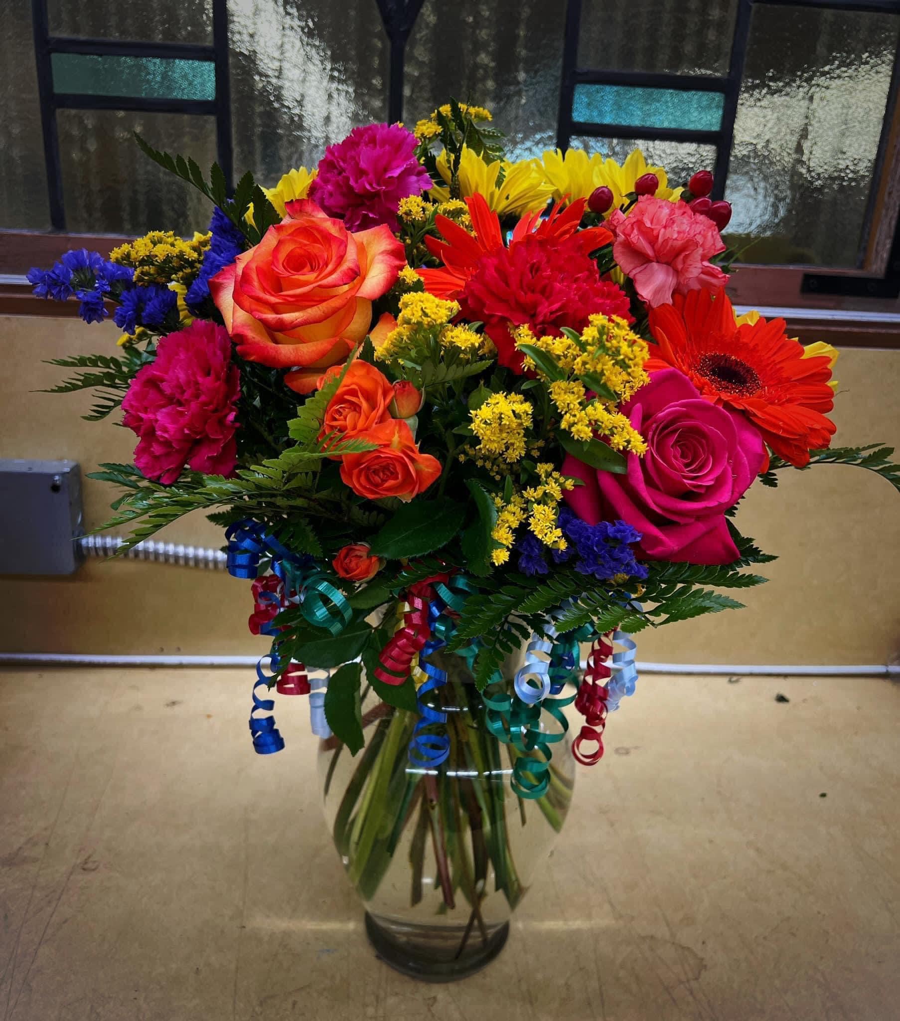 Bright Vase Design - Bright Flowers in a vase