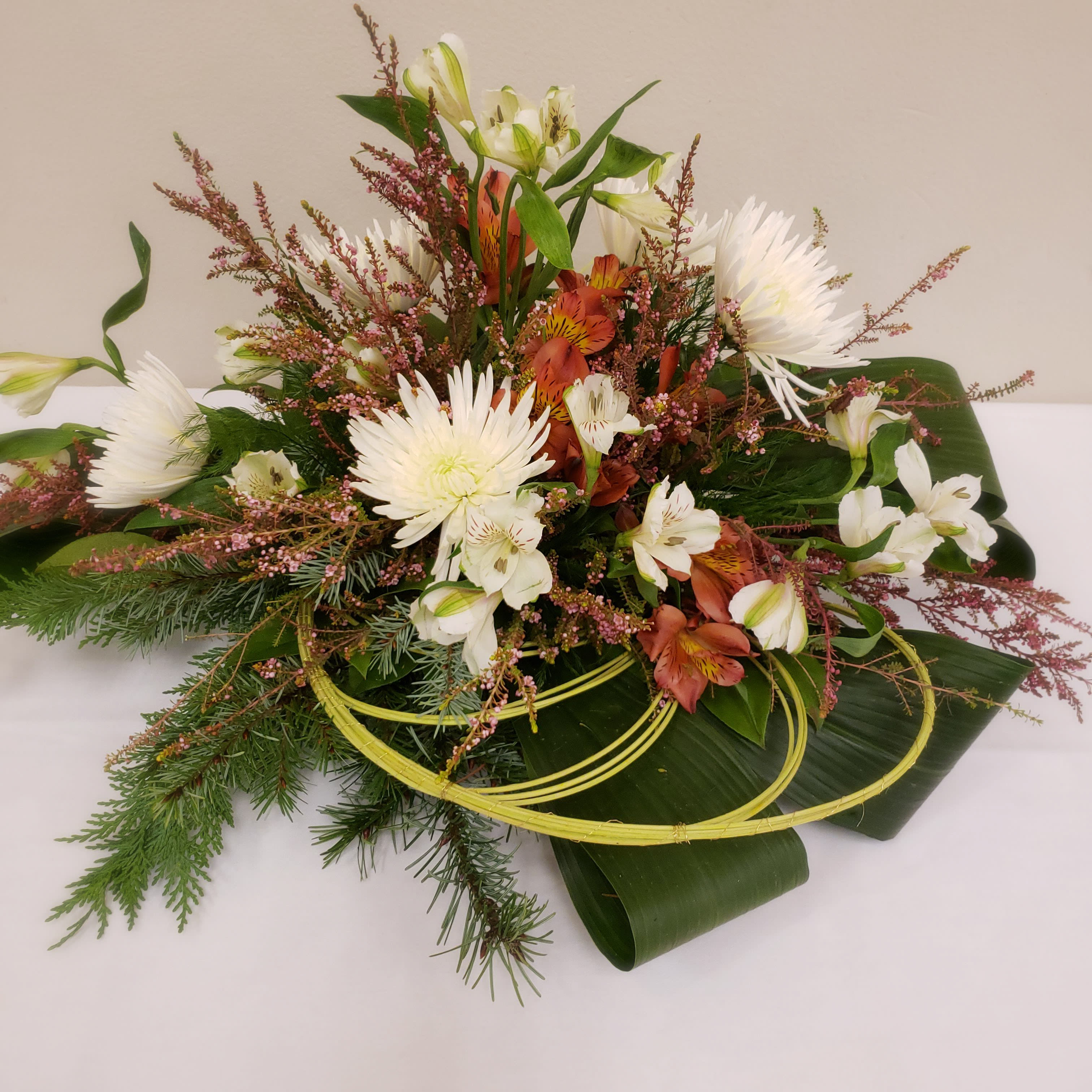 Pop of Fun Arrangement - Pop of Fun Arrangement, this festive, fun-loving mix of flowers is a cheerful gift for any occasion.  It is uniquely designed with alstroemeria, spider mums, and other seasonal flowers.   