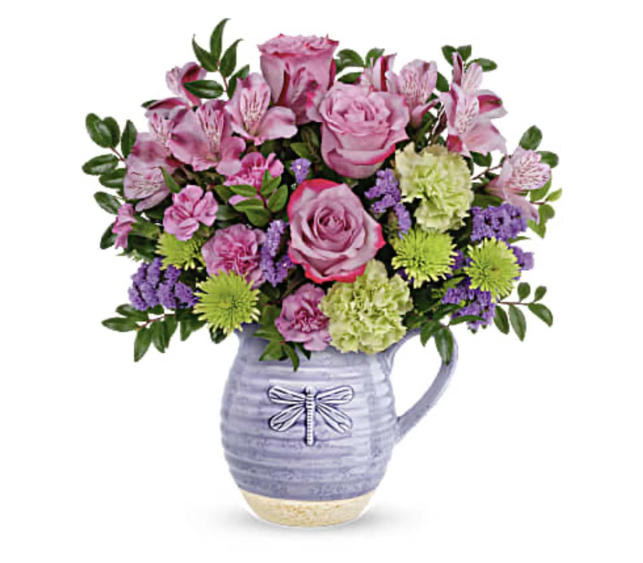 Whimsical Dragonfly Bouquet - Pour on the love with this wonderfully whimsical gift. Bursting with a colorful bouquet!