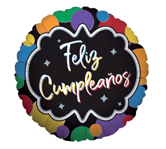 18" Feliz Cumpleaños Mylar 18" Feliz Cumpleaños Mylar - Choose this color balloon for an arrangement!
