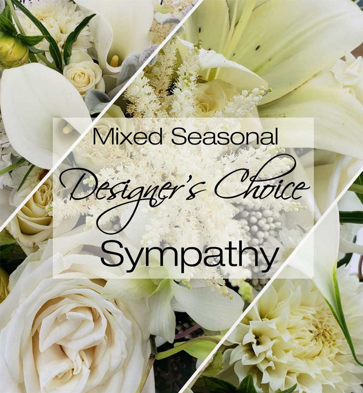 Designer's Choice - Sympathy Designer's Choice - Sympathy - In soft, subdued tones and traditional for sympathy. Please indiciate in "delivery instructions" if certain colors should be used or avoided.