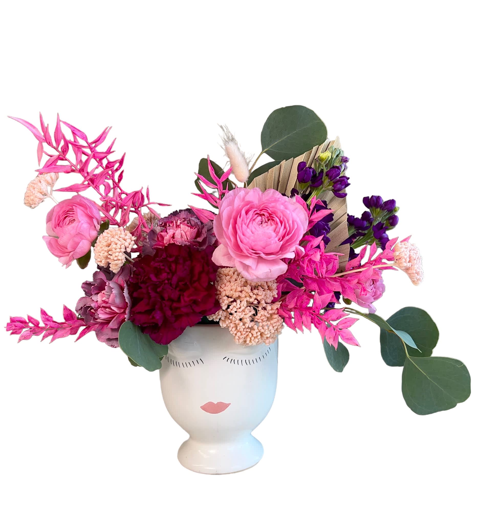 Make Her Happy  - Cutest vase filled with fun and funky colorful blooms