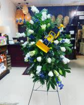 Large Custom Standing Spray  - Please note all of our designs are custom and colors and shape can be changed 