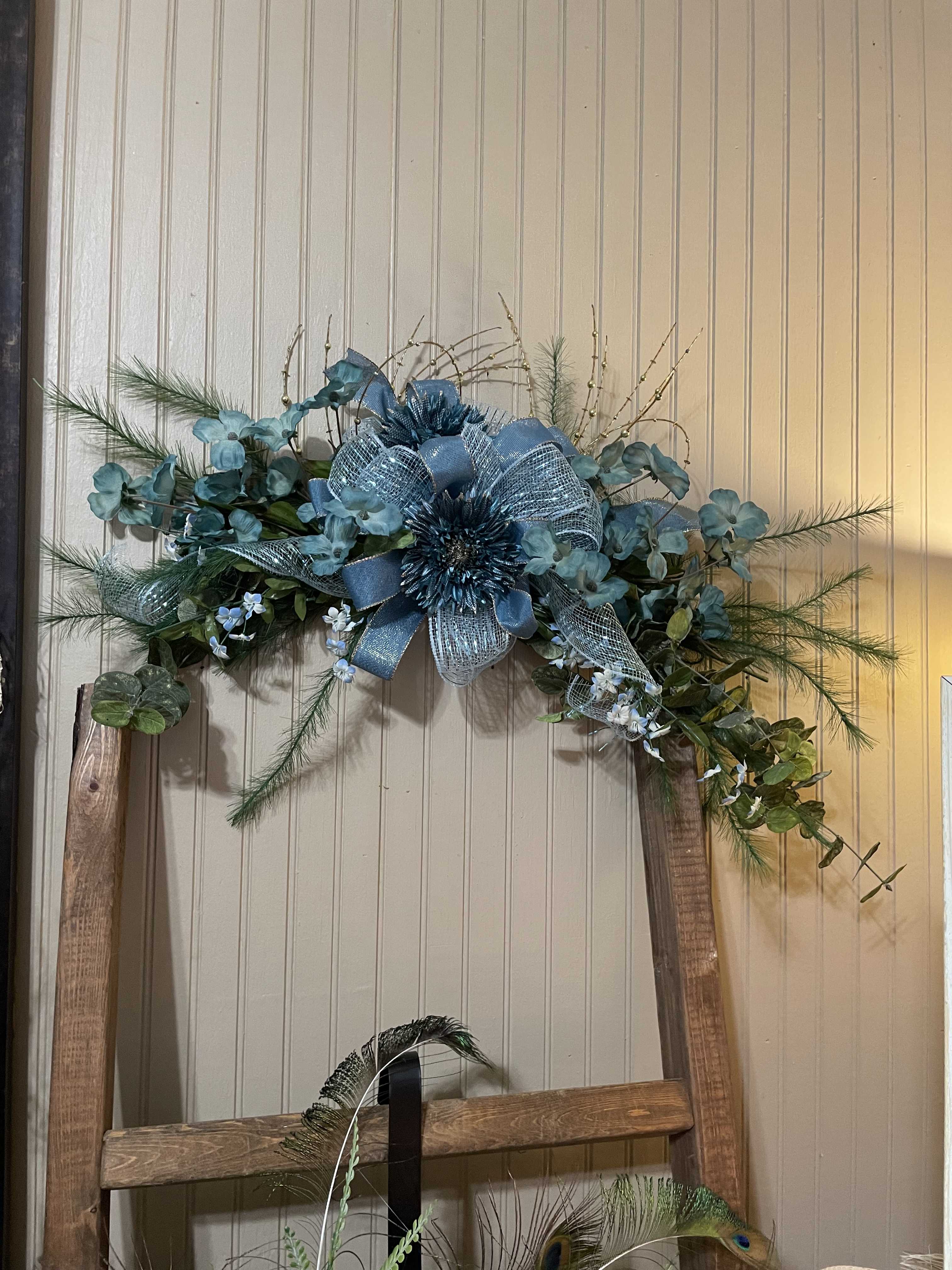Blue Silk Grapevine Swag by Flowers For Keeps