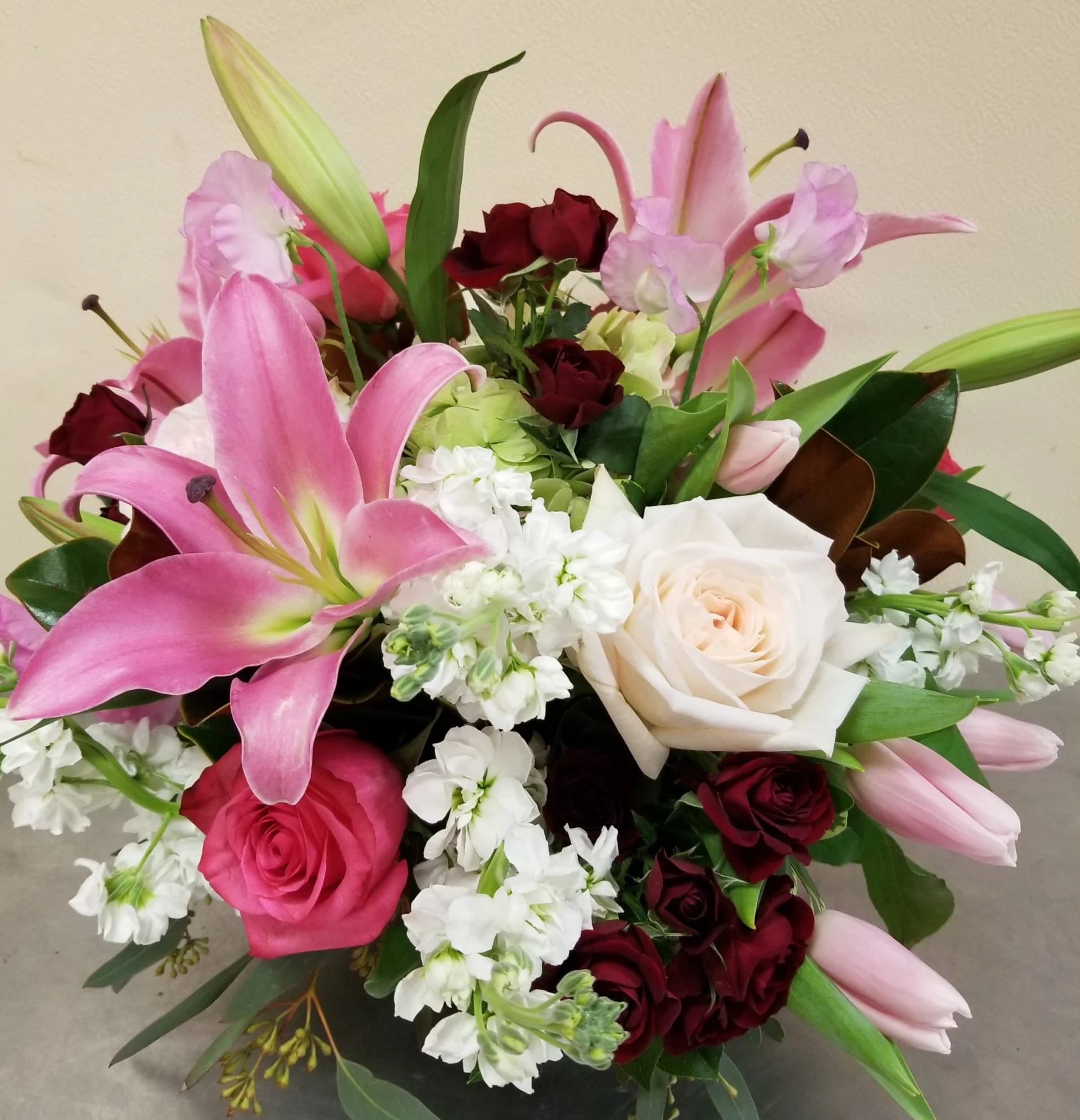 Spray Roses and Sweet Pea Bouquet Spray Roses and Sweet Pea Bouquet