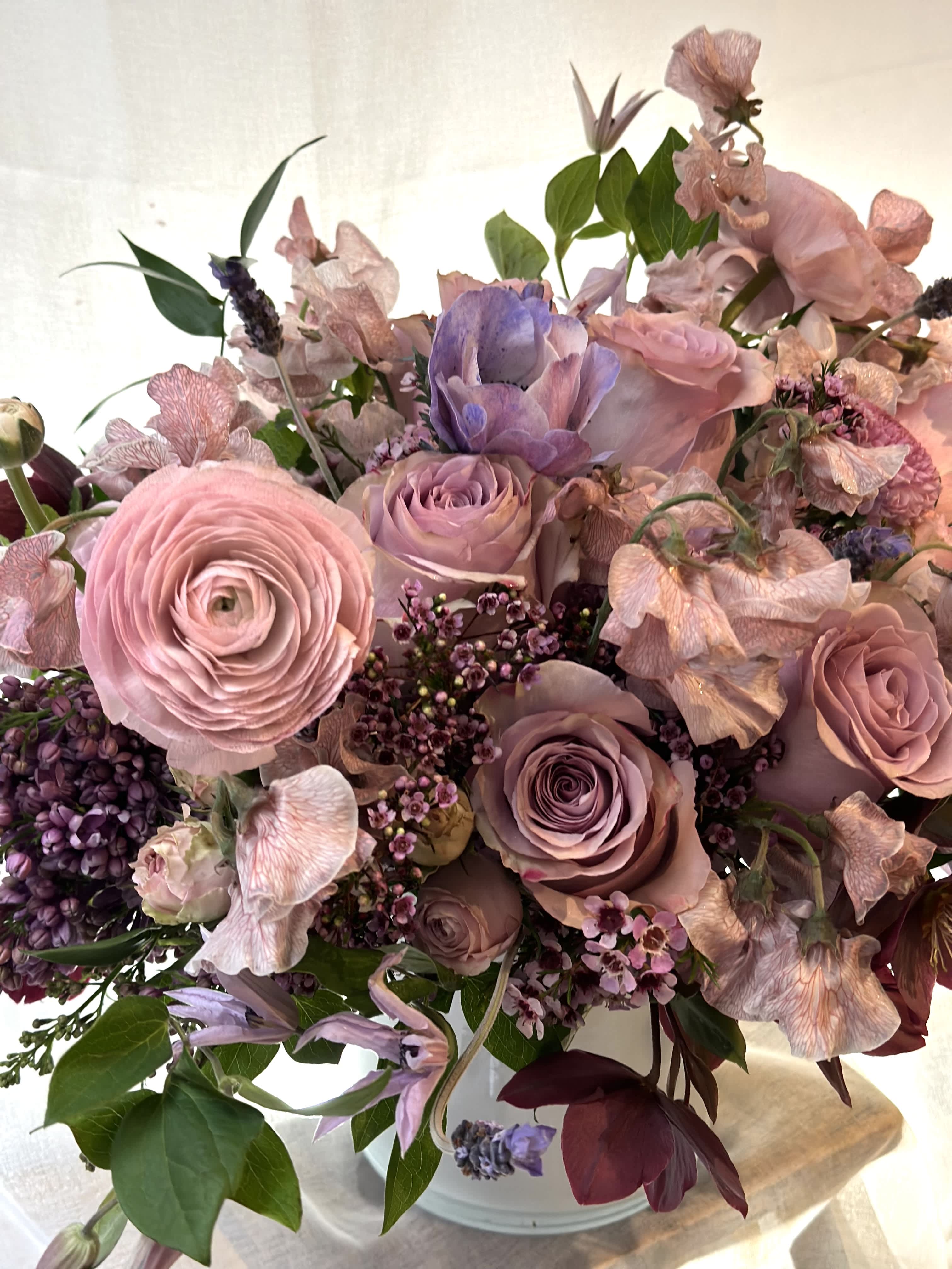 Fantasy  - Beautiful shades of lavender and pink. The most luxurious blooms like sweet pea , peonies and ranunculus. 