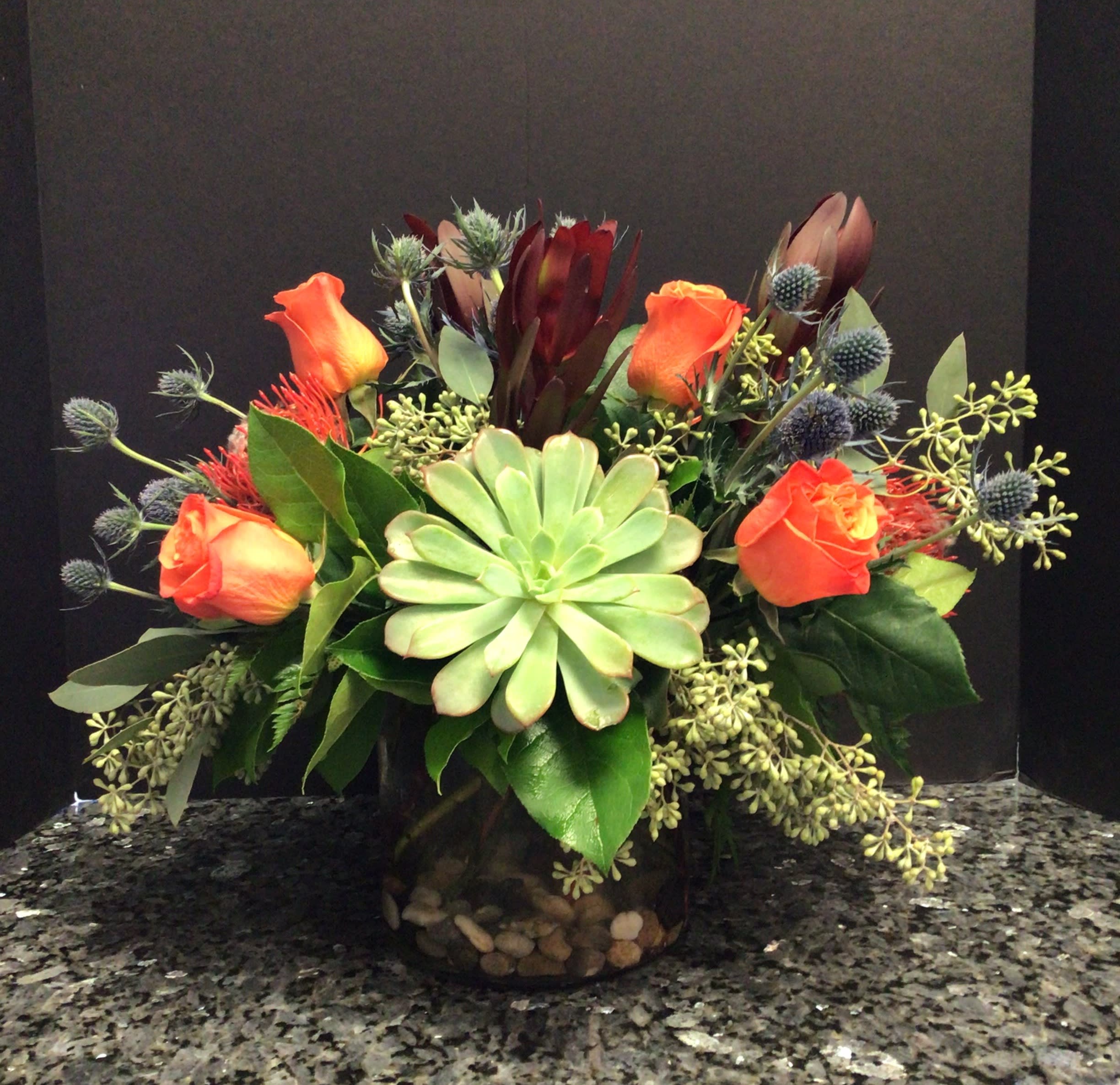 Arizona Sunset - A Low and Airy Mixed Arrangement with a Desert Vibe with Pebble Rocks.