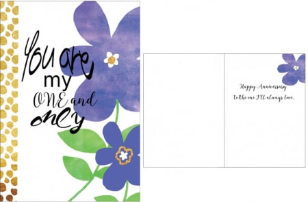 Anniversary Greeting Card - This beautiful anniversary card is perfect to add onto your order so you can make your card message extra special and meaningful.
