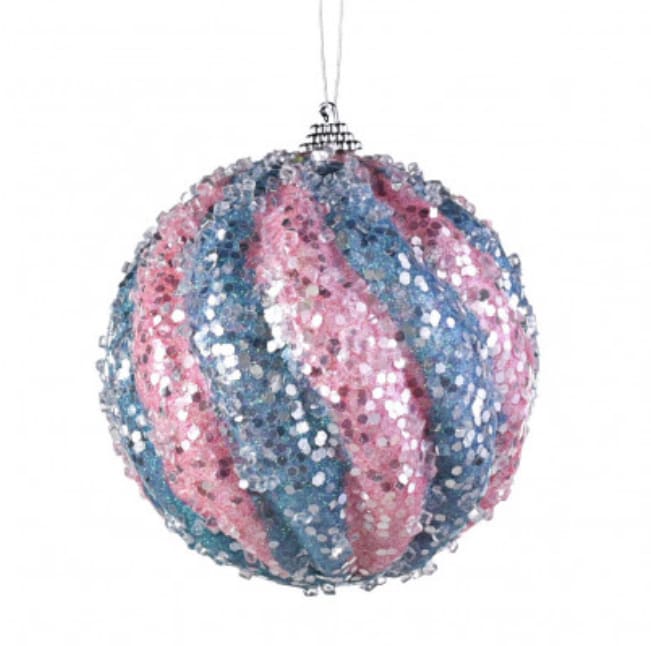 Ornament Icy Ball - Color: BLUE/PINK 