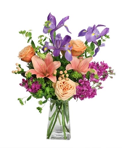 Thanks for all you do!  - This Bouquet of Beautiful with Iris, Roses, Lilies is a great way to Say &quot; Thank you&quot; to the one that keeps the office going.