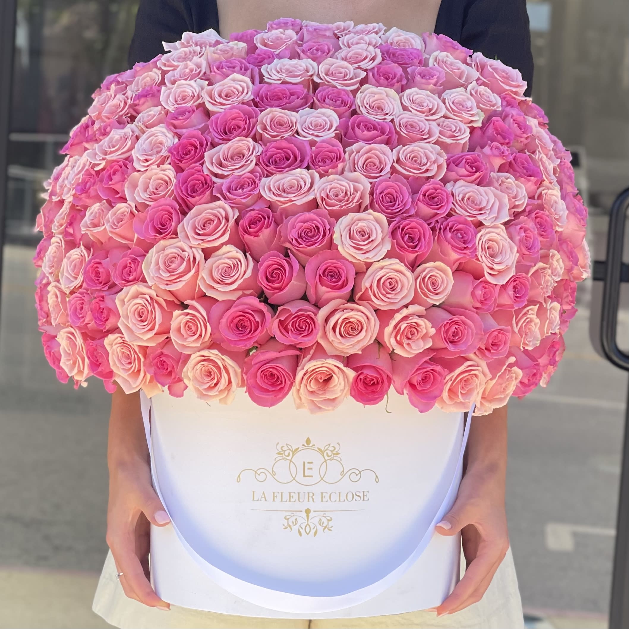 Michelle V - Fresh roses in our velvet signature box  Standard - 100 roses Deluxe - 150 roses Premium - 200 roses