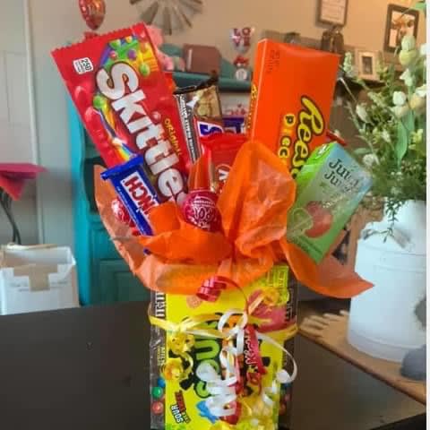 Candy Bouquet Candy Bouquet - A variety of gummy candy and chocolate arranged in a bouquet