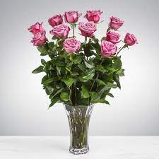 Dozen Long Stemmed Lavender Roses by BloomNation™ Dozen Long Stemmed Lavender Roses by BloomNation™ - This arrangement is the perfect "pick me up" to brighten someone's day. Dozen Long Stemmed Lavender Roses by BloomNation™ is the perfect gift for a birthday, get well, just because, and thank you. Arrangement Details: 12 Long Stemmed Lavender Roses and Assorted Greenery APPROXIMATE DIMENSIONS: 25" H X 18" W