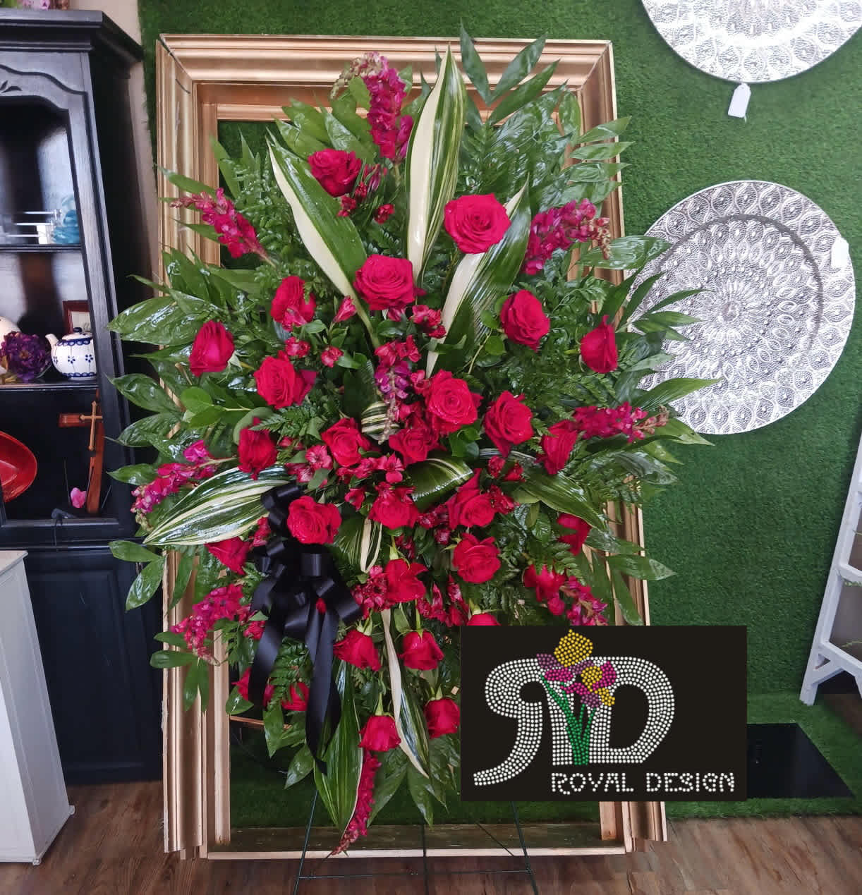 Large Standing Spray Large Standing Spray - Fresh Large Standing Spray with fresh flowers on a 54 inch or taller