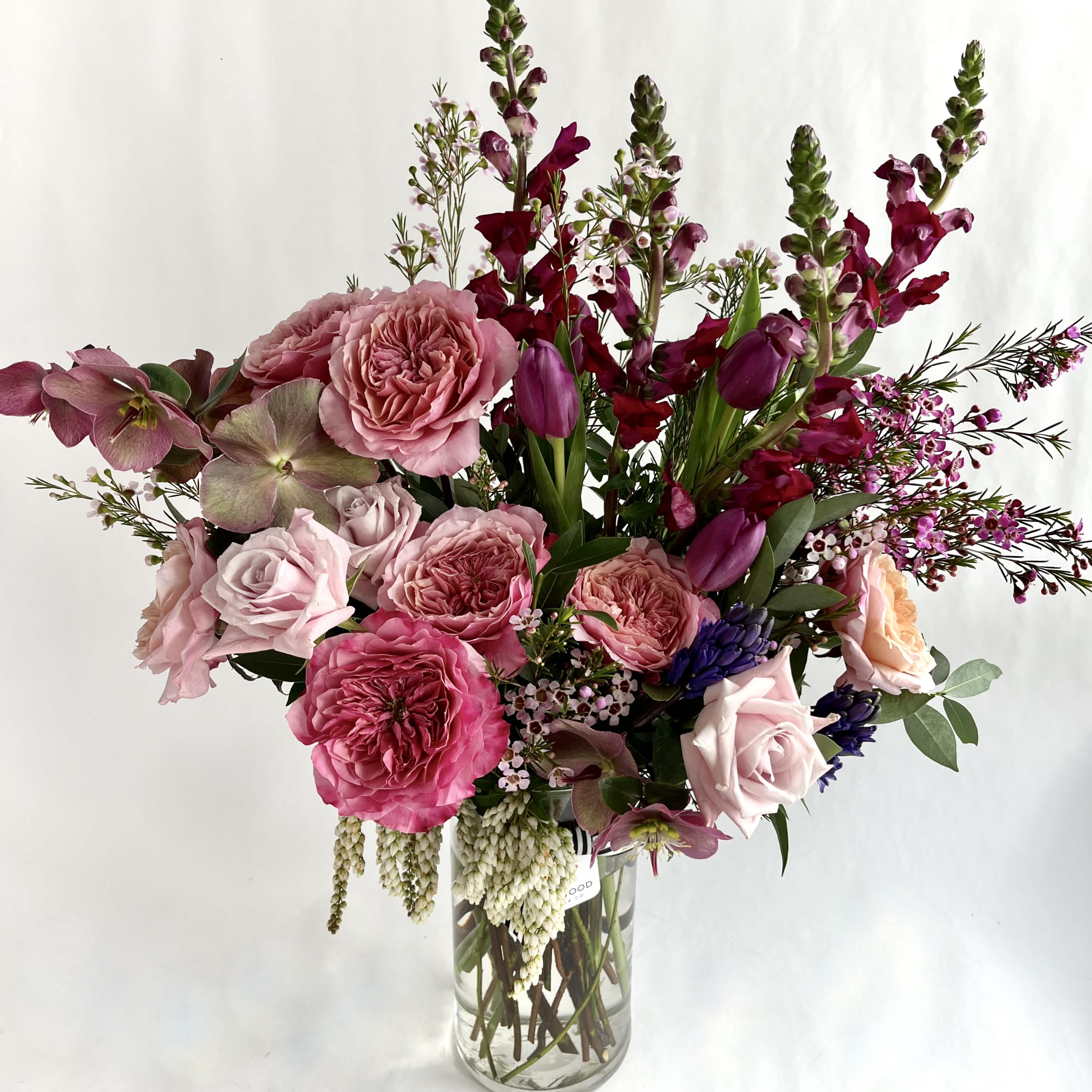 The Bold + Beautiful Bouquet - A tall, bold, and beautiful arrangement featuring a seasonal collection of our freshest local flowers.