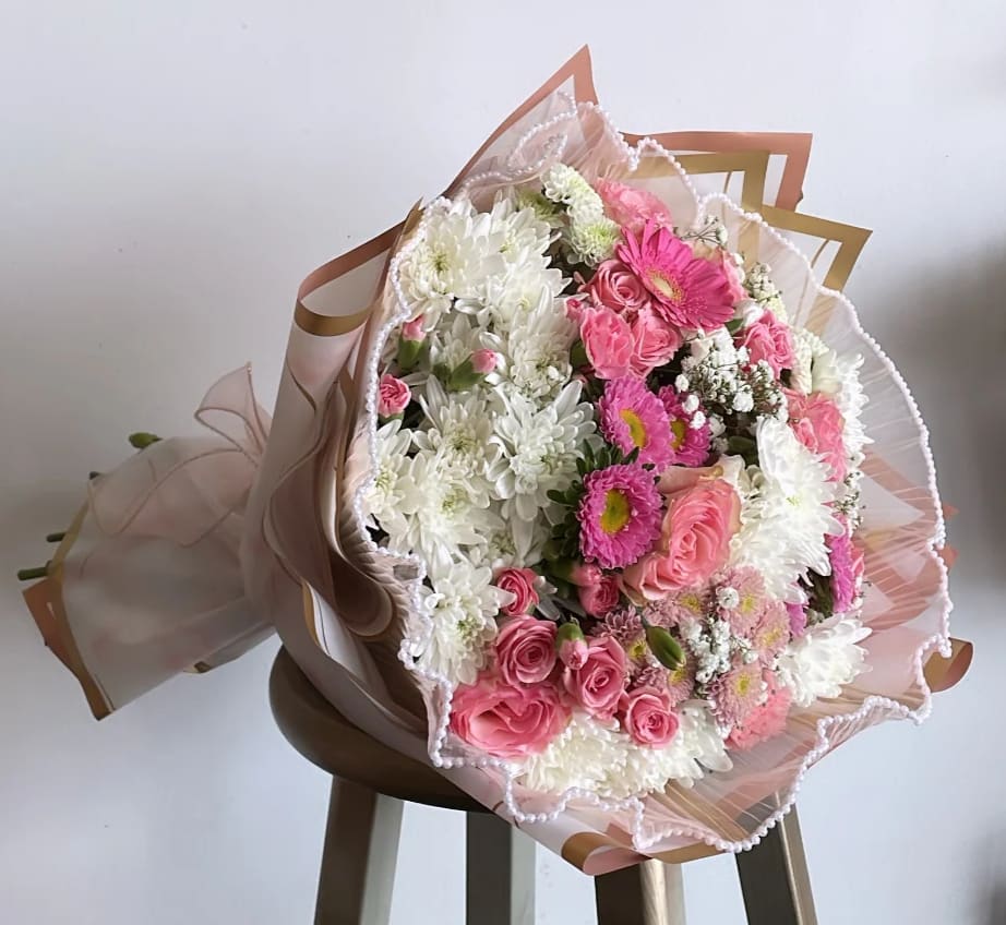 Pink For You Bouquet - SAME OVERALL THEME   SUBSTITUTIONS NEED TO BE MADE SOMETIMES. 
