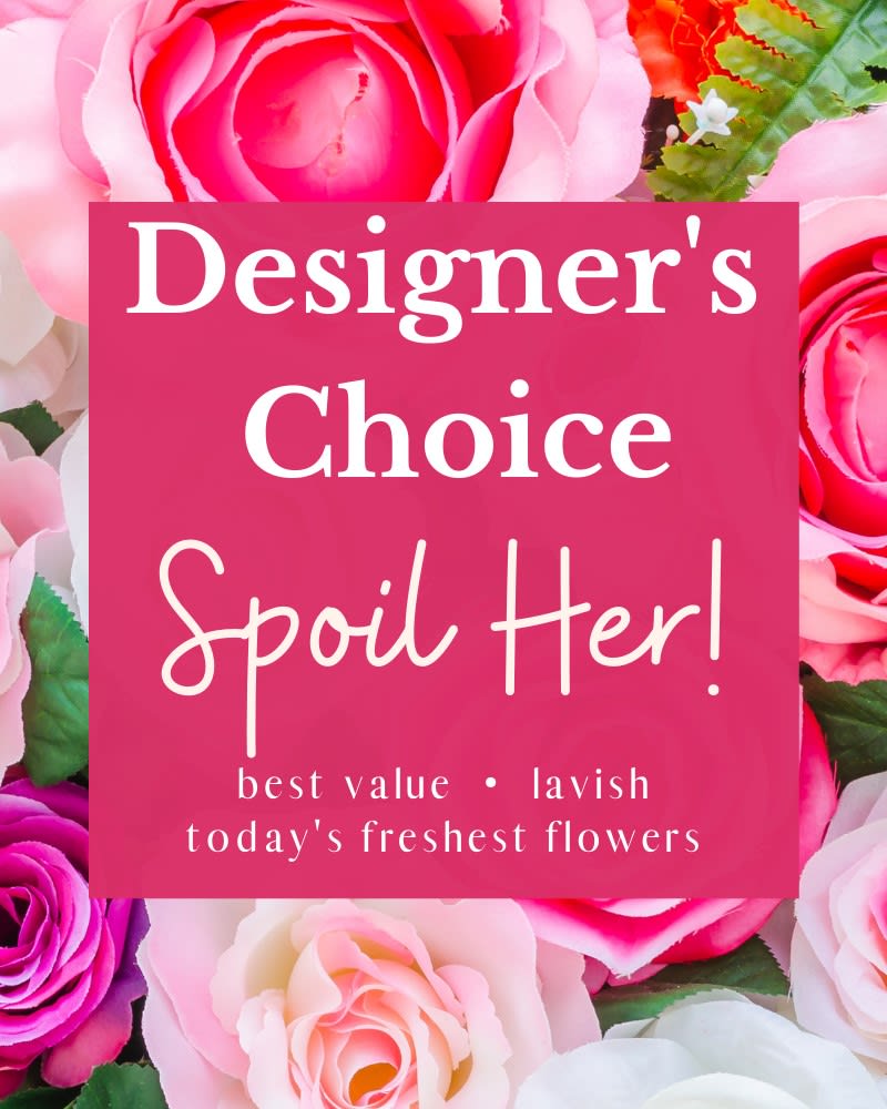 Spectacular Designer's Choice - Our amazing design team at Flower Girl Florist will create a stunning custom arrangement with the best seasonal flowers that are sure to impress. If you have a preference for color, flowers or type of occasion please note during checkout under special instructions for florist.