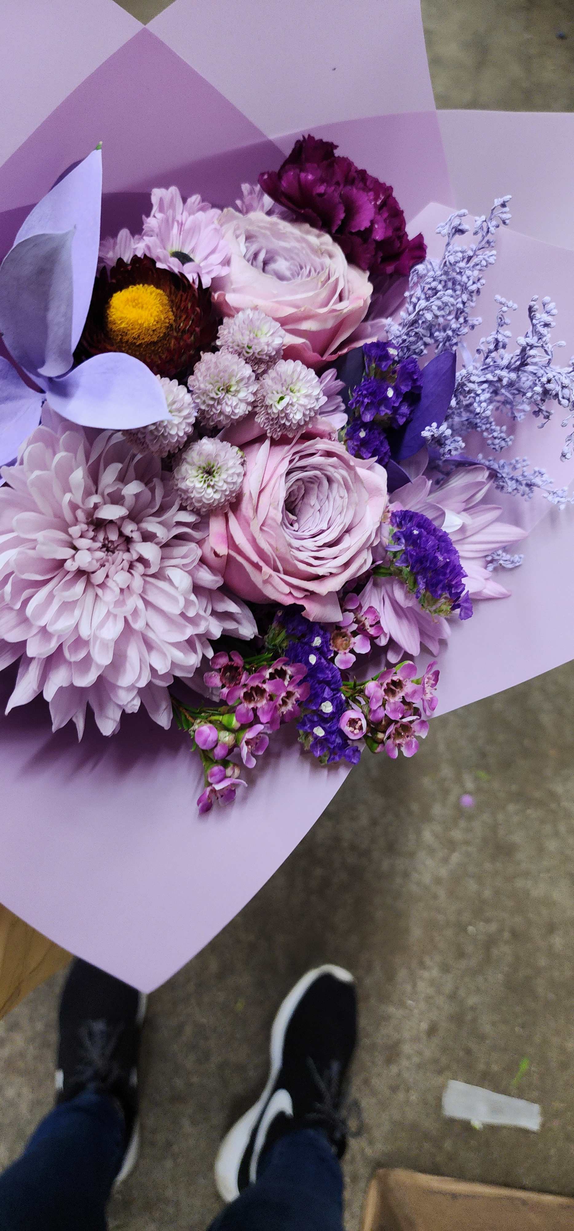 Lovely - Mixed flower,  color purple. 