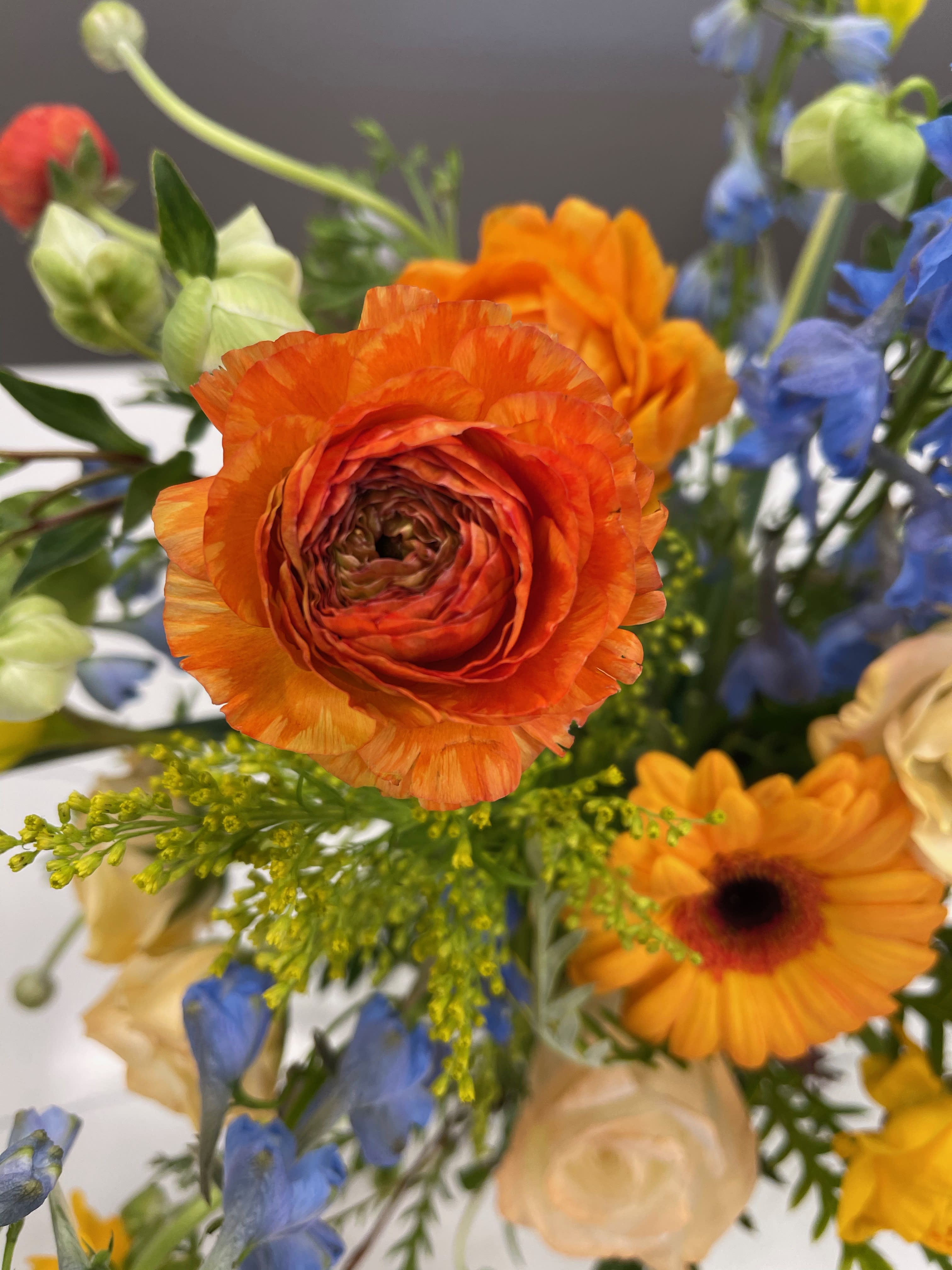Bright and Bold - Let us design you an arrangement using this season's freshest blooms in this upbeat, funky and bright color palette! 