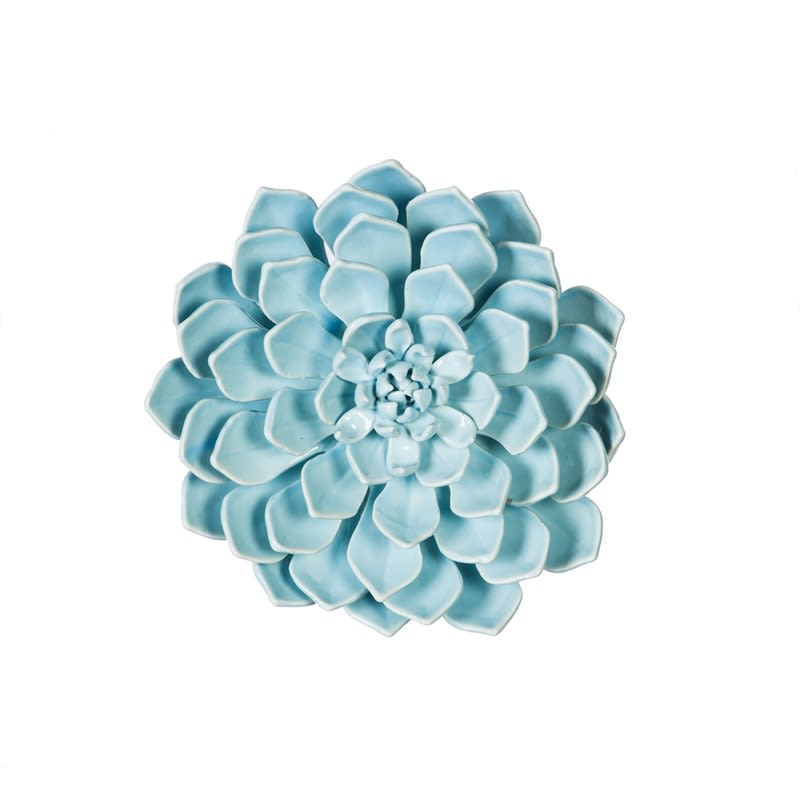 San Pedro Ceramic Succulent Wall Décor San Pedro Ceramic Succulent Wall Décor - Glazed ceramic 10" cactus wall decor - Turquoise