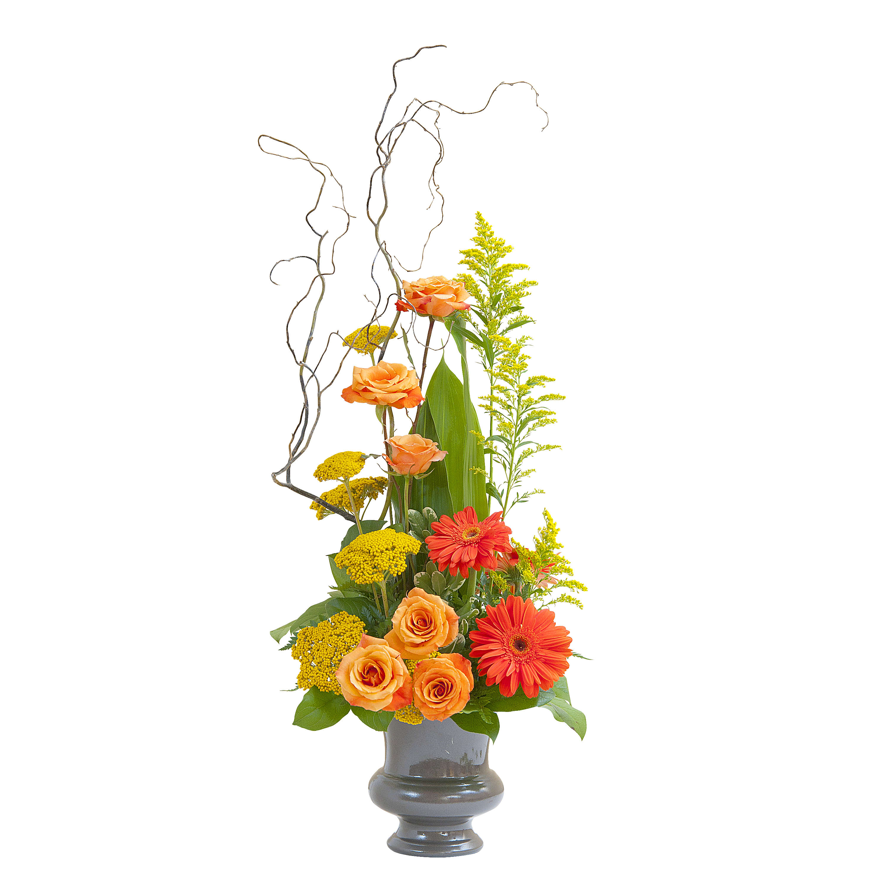 Heaven's Sunset Small Urn - A stylized urn design in the warm colors of a sunset. Approximately 12&quot; wide by 30&quot; high