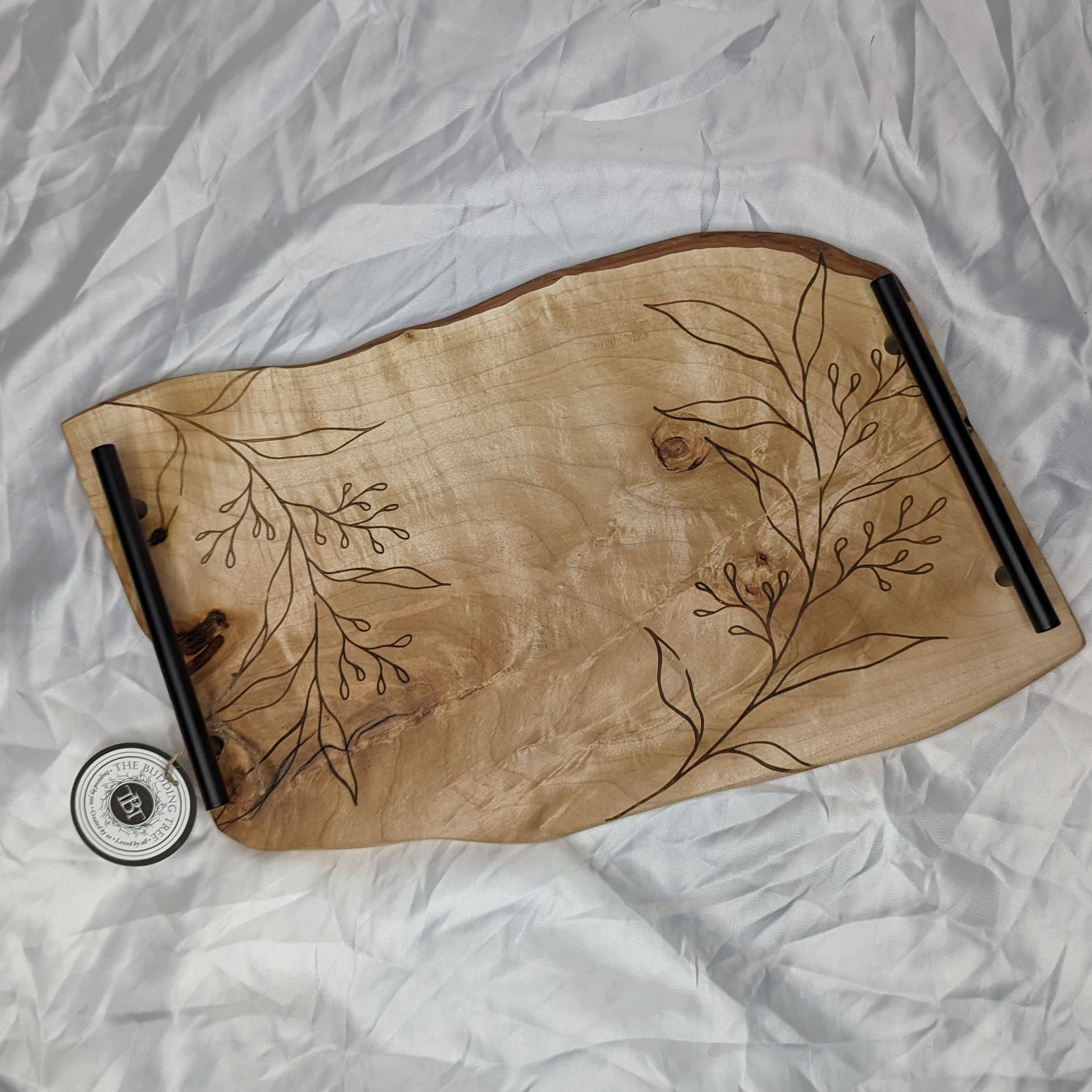 Handcrafted Light Tray with Eucalyptus Branch Design in Munroe Falls
