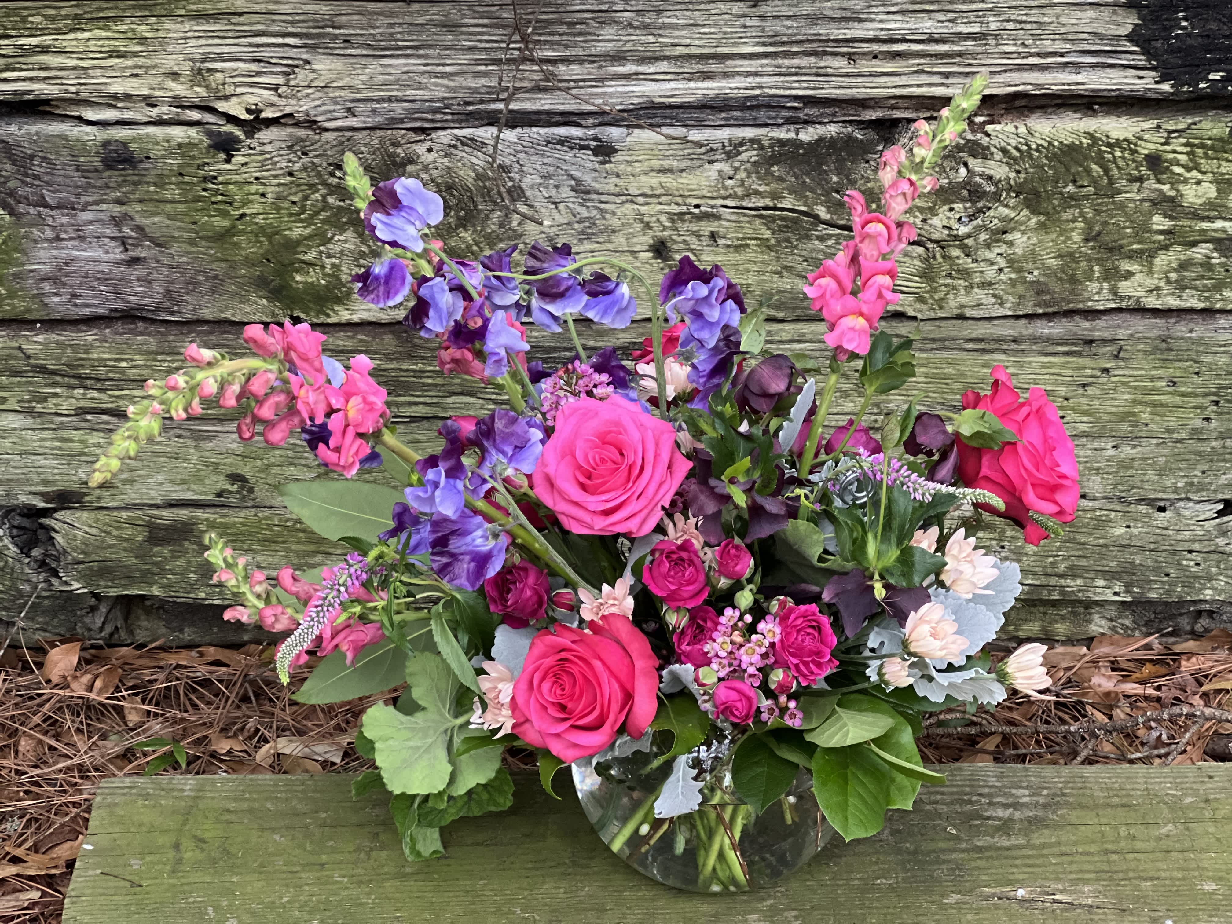 Garden Love Garden Love - Lush rose bowl filled with delightful garden elements. Stealing your breathe and making a lasting impression.