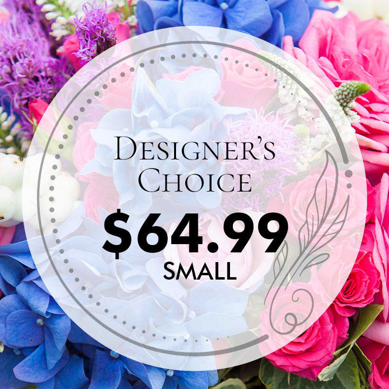 Small arrangement of designers choice - Our floral experts will choose the most beautiful flowers to artistically design your small sized arrangement in a vase. We will take excellent care of your order