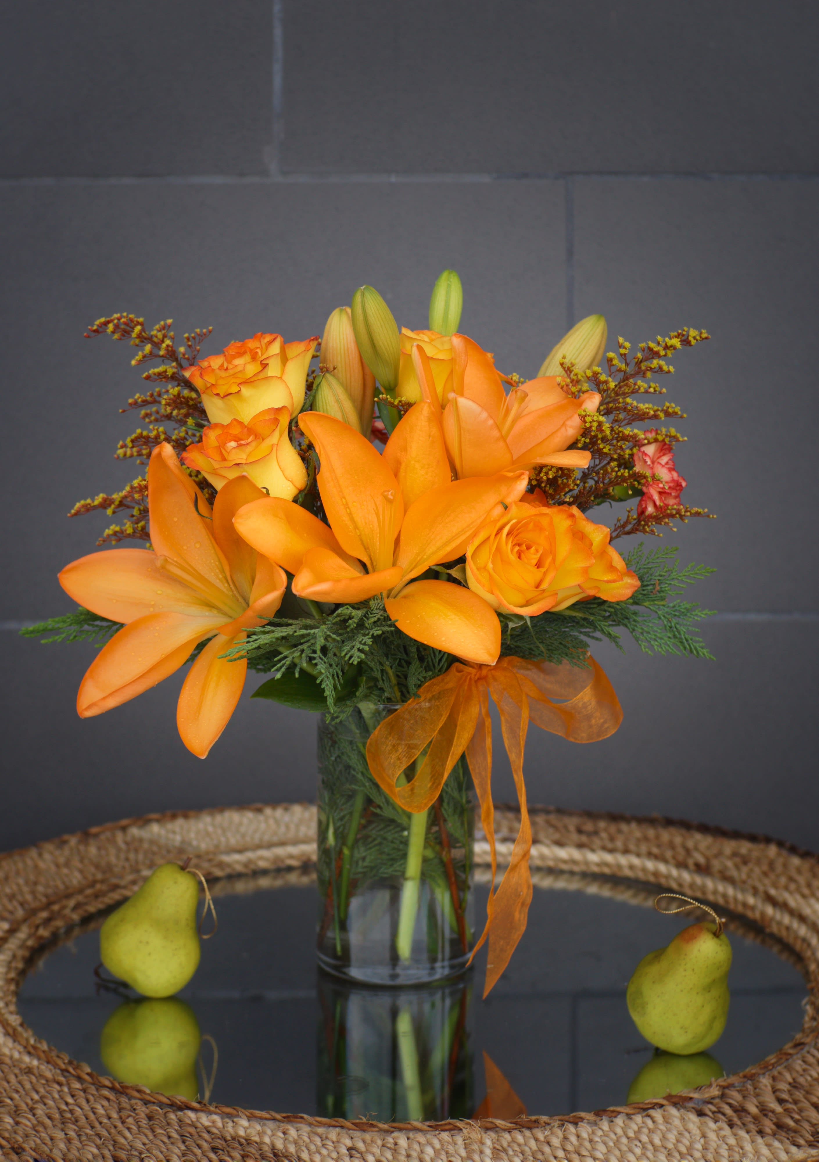 Sweet Orange - Sweet like juicy orange, this design includes lily, rose and nice accents
