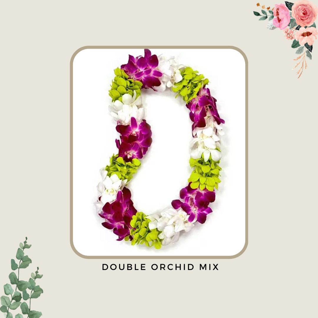 Double orchid mix Orchid Lei  - Double orchid mix Orchid Lei 