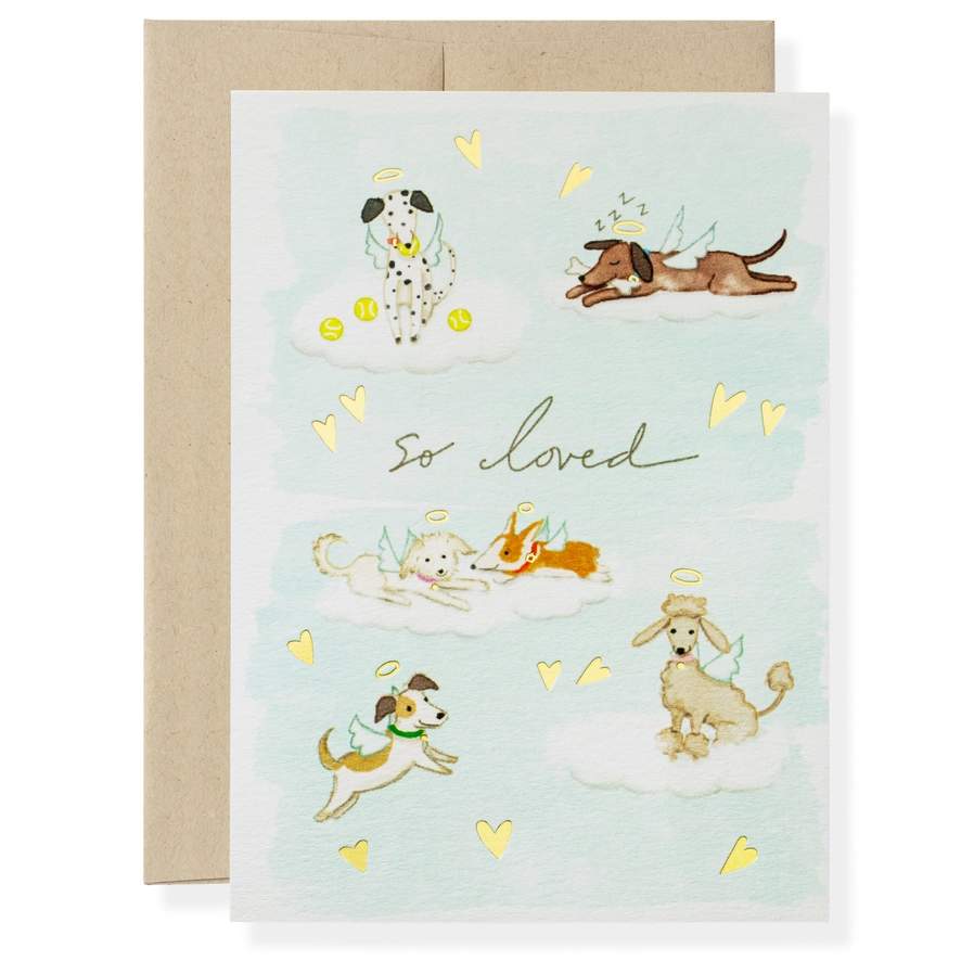 Dog Heaven Pet Sympathy Greeting Card Dog Heaven Pet Sympathy Greeting Card - Single greeting card. Blank inside.