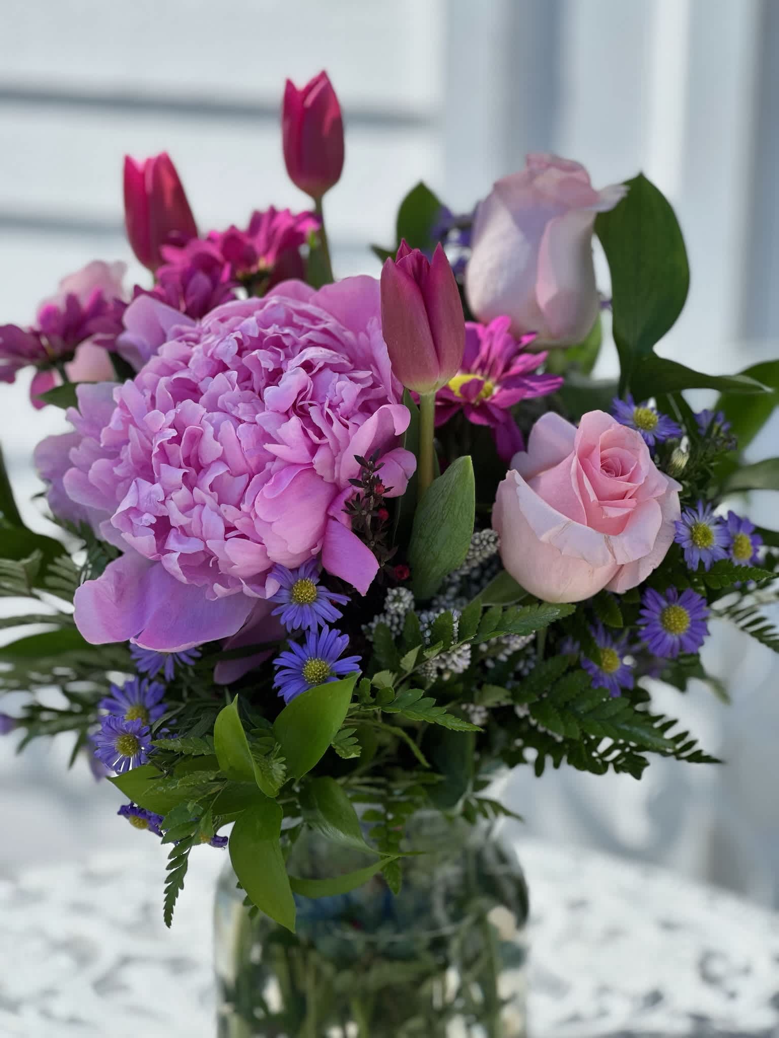Pretty Roses And Peonie Bouquet by Flowers By Marianne Newburyport