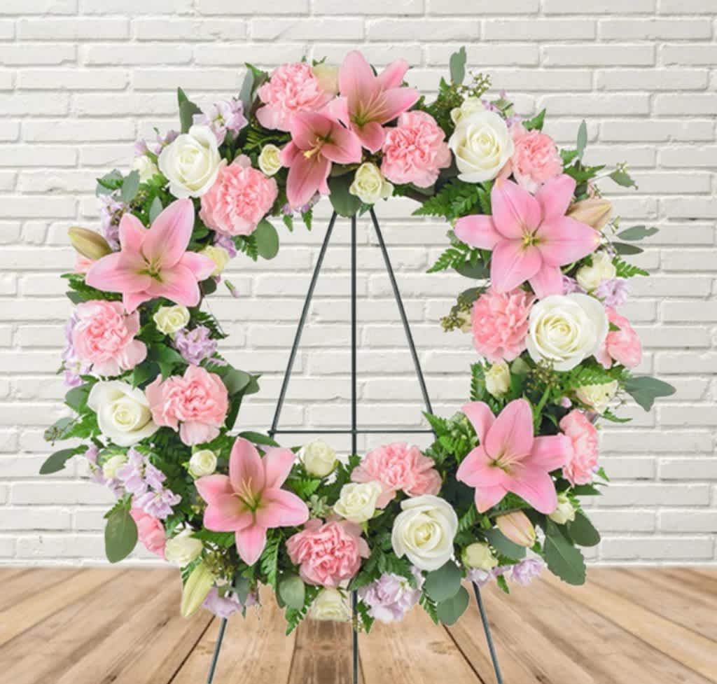 Secret Garden Wreath Secret Garden Wreath - Baby pink and white flowers in this stunning wreath!