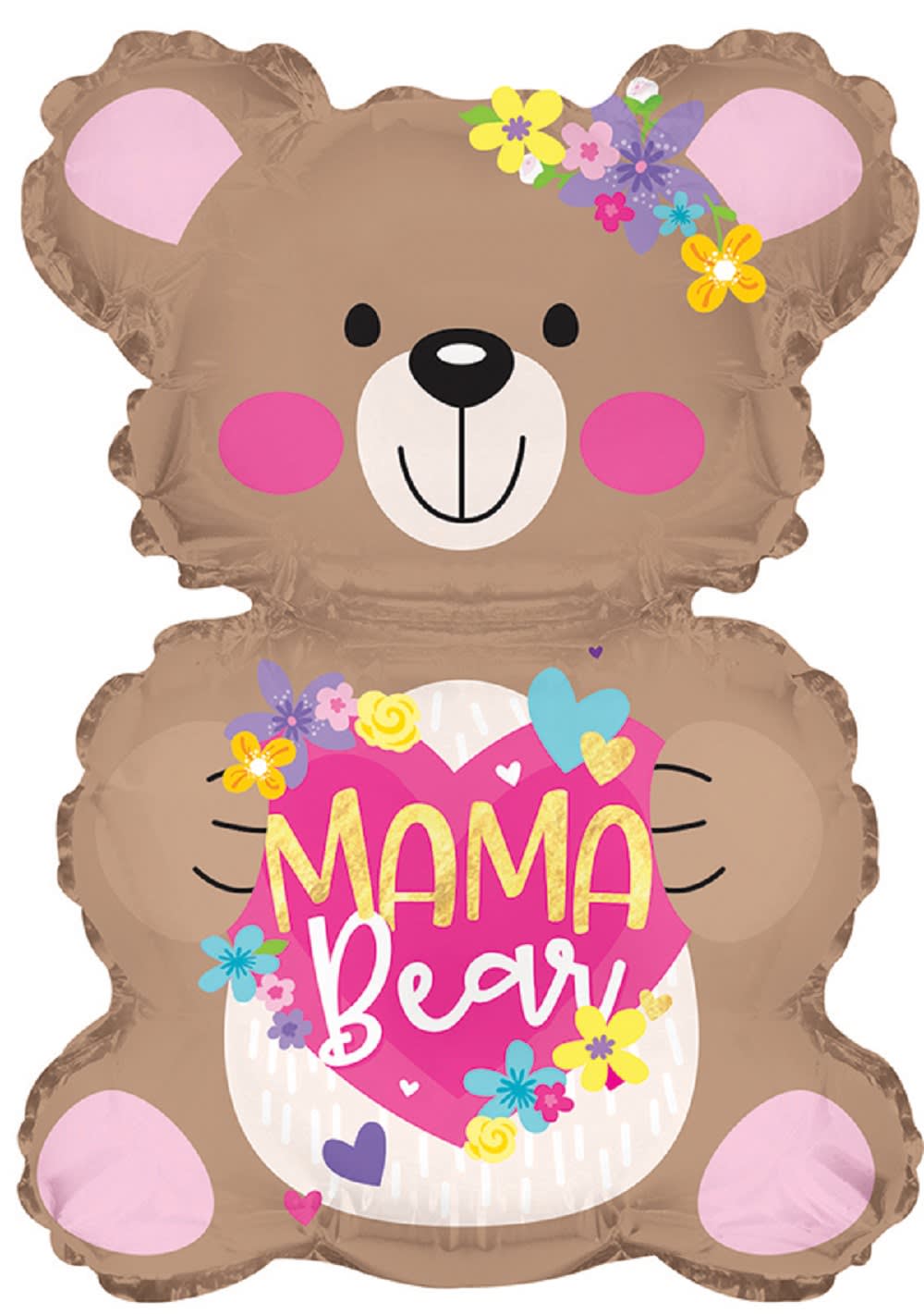 Mama Bear Balloon Mama Bear Balloon - Rose Cheek Mama Bear Foil Balloon 22" INCH HELIUM-FILLED MYLAR BALLOON QTY. 1