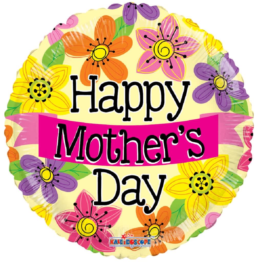 HAPPY MOTHER'S DAY YELLOW BALLOON - HAPPY MOTHER'S DAY BALLOON 18&quot; INCH HELIUM-FILLED MYLAR BALLOON QTY. 1