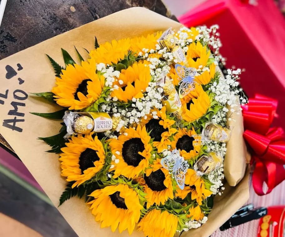 Sunflower Bouquet Sunflower Bouquet - 15 sunflowers (wrapped in paper) with baby breath